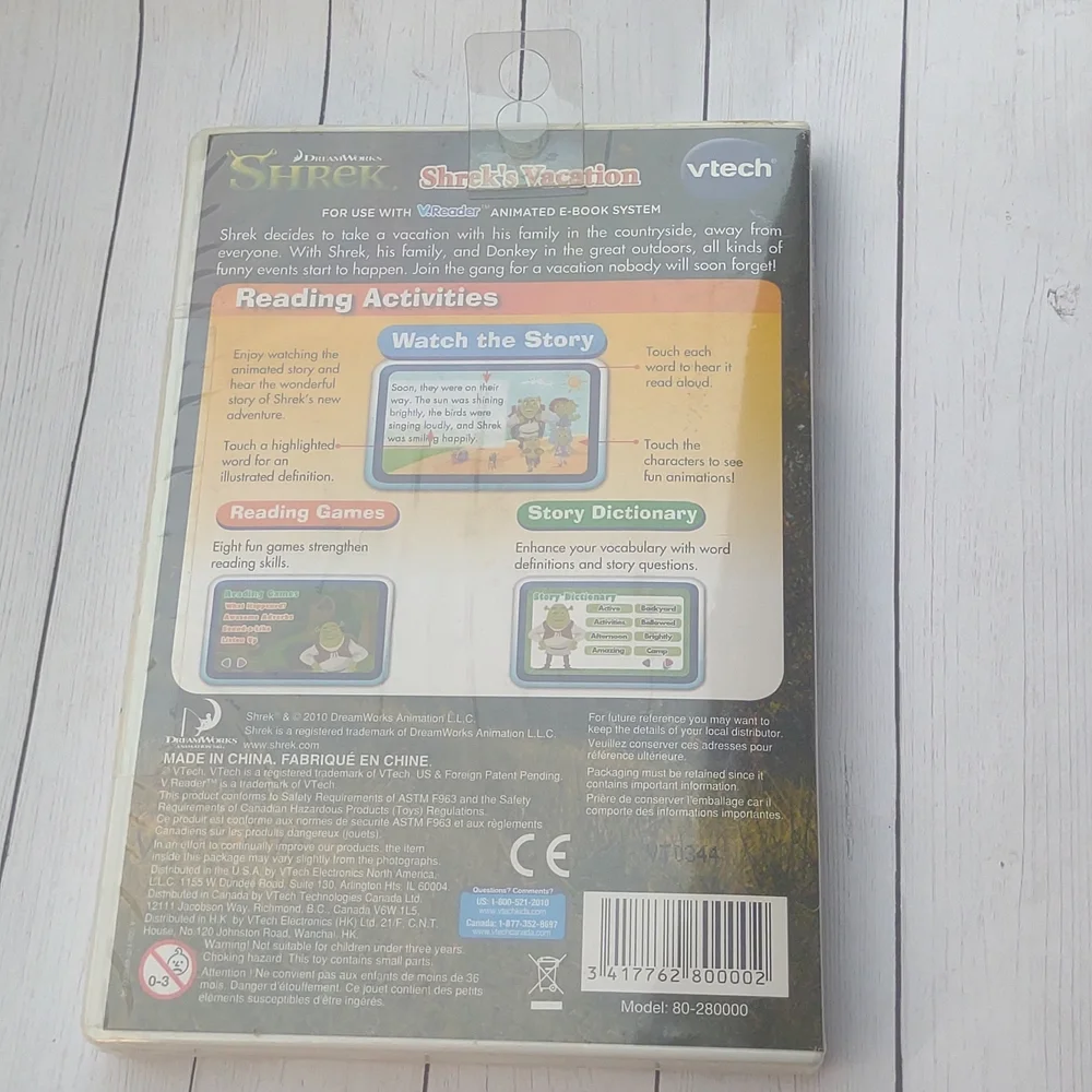 Sealed 🆕 Shrek's Vacation Animated -Book Ages 5-7 New Sealed VTech V Reader